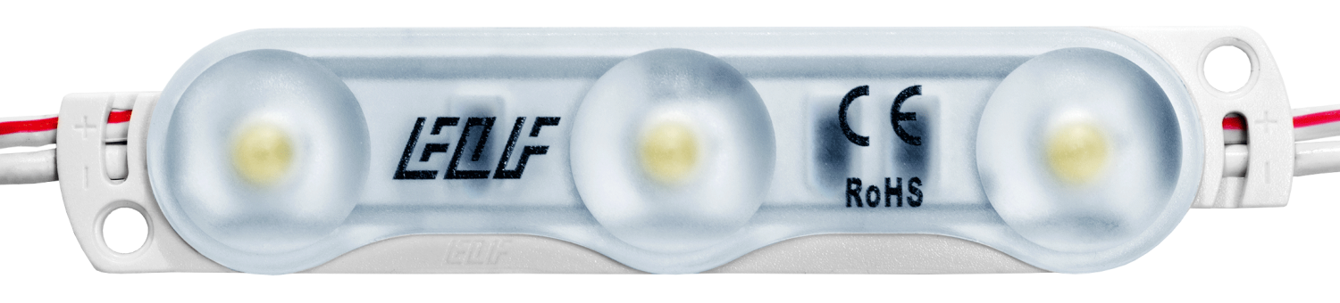 Модуль светодиодный ELF VIVO+ III, 3SMD диод 2835, с линзой, 170гр.,12В ...