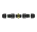 Муфта соединительная для 2-х кабелей 3pin/3pin, M16, винтовые зажимы, IP68